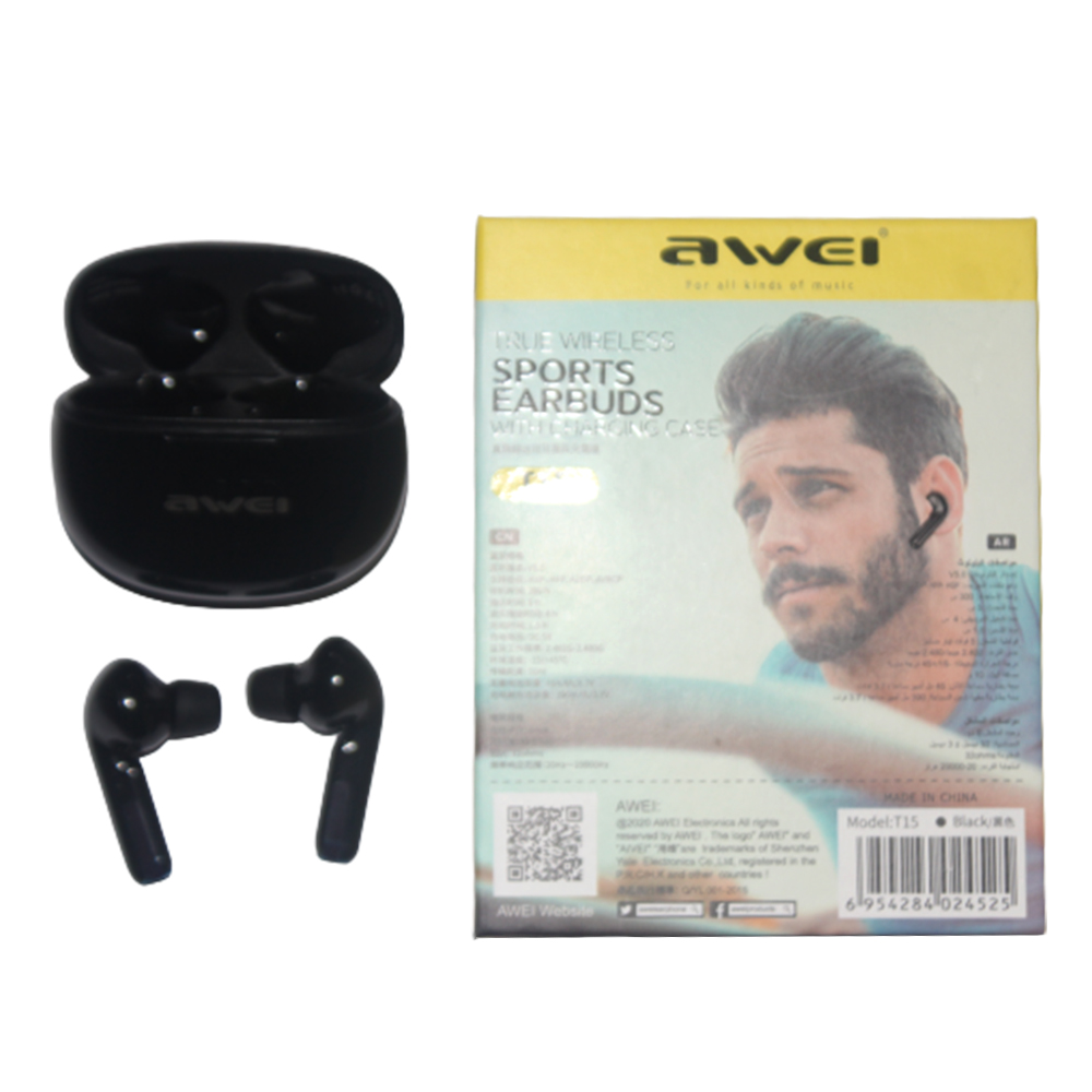 Awei T15 Bluetooth Air buds V5.0 Wireless Sports Headset