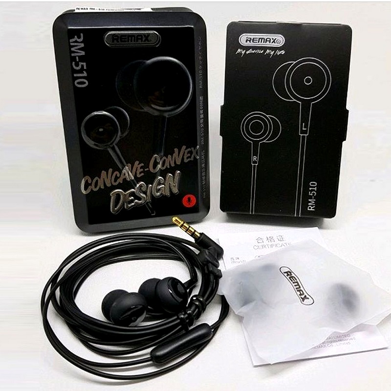 REMAX RM 510 WIRED EARPHONE BLACK