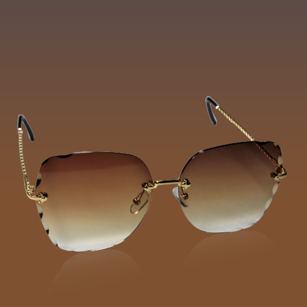  METAL STYLISH BROWN SUNGLASS FOR WOMEN OR PRETTY GIRL CD-3