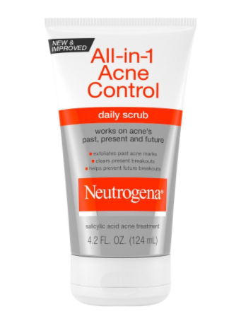 NEUTROGENA ALL-IN-1 SALICYLIC ACID ACNE CONTROL EXFOLIATE DAILY FACE SCRUB - 124ML