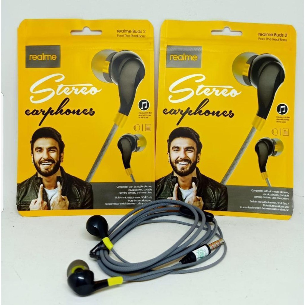 REALME BUDS 2 WIRED EARBUD IN-EAR MI BASS SUBWOOFER STEREO EARPHONES HANDS-FREE 3.5MM