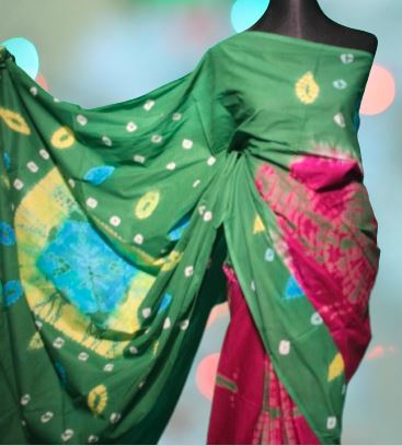Batik suti saree with blouse pcs- 07