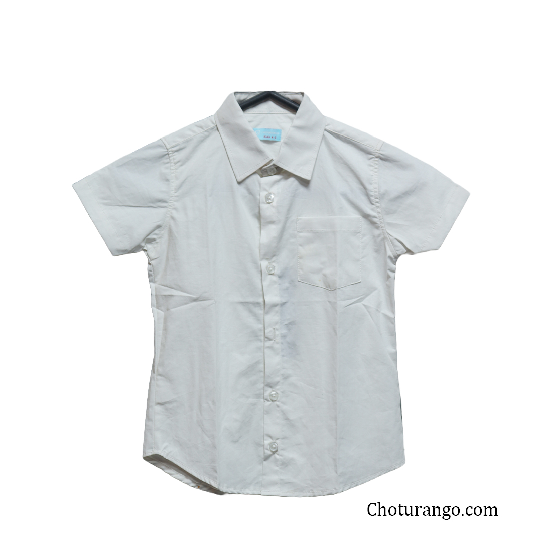 BOY'S BAND COLLAR SHIRT WHITE