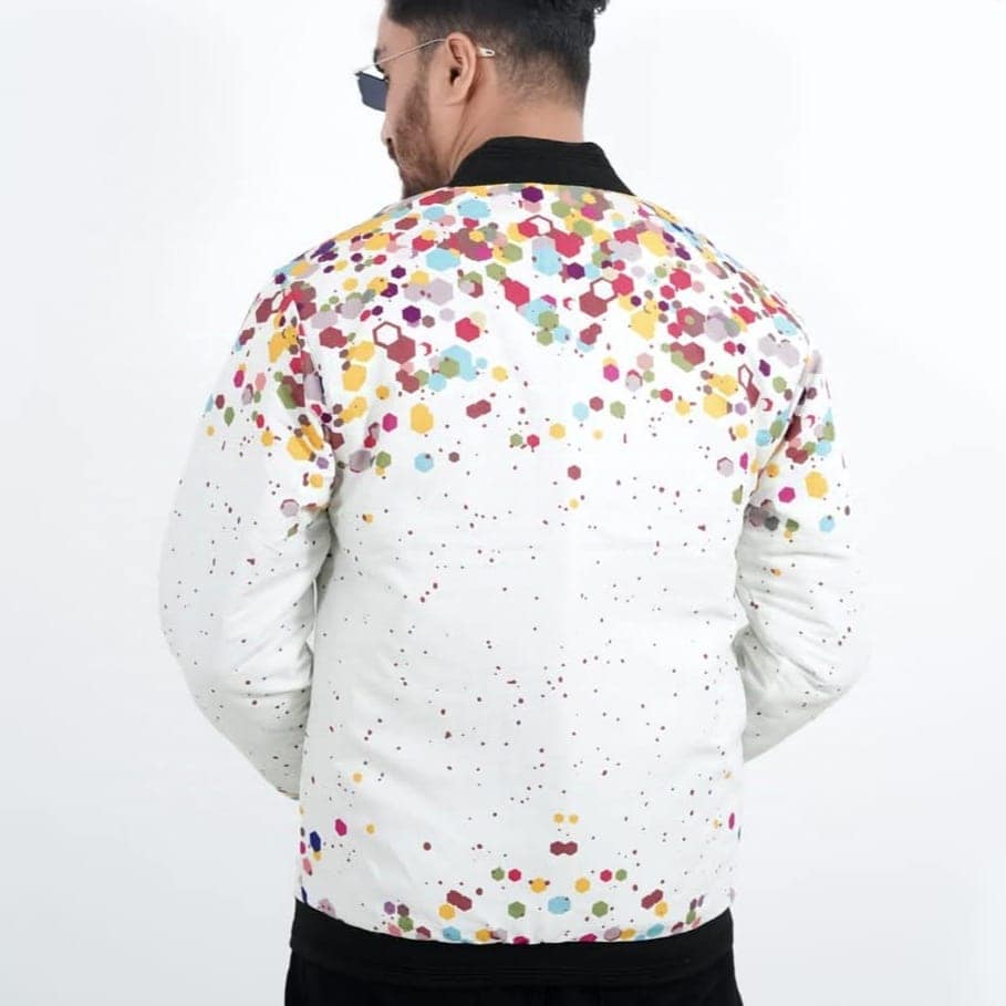 WINTER SUPER PREMIUM JACKET FOR MEN WHITE PRINT