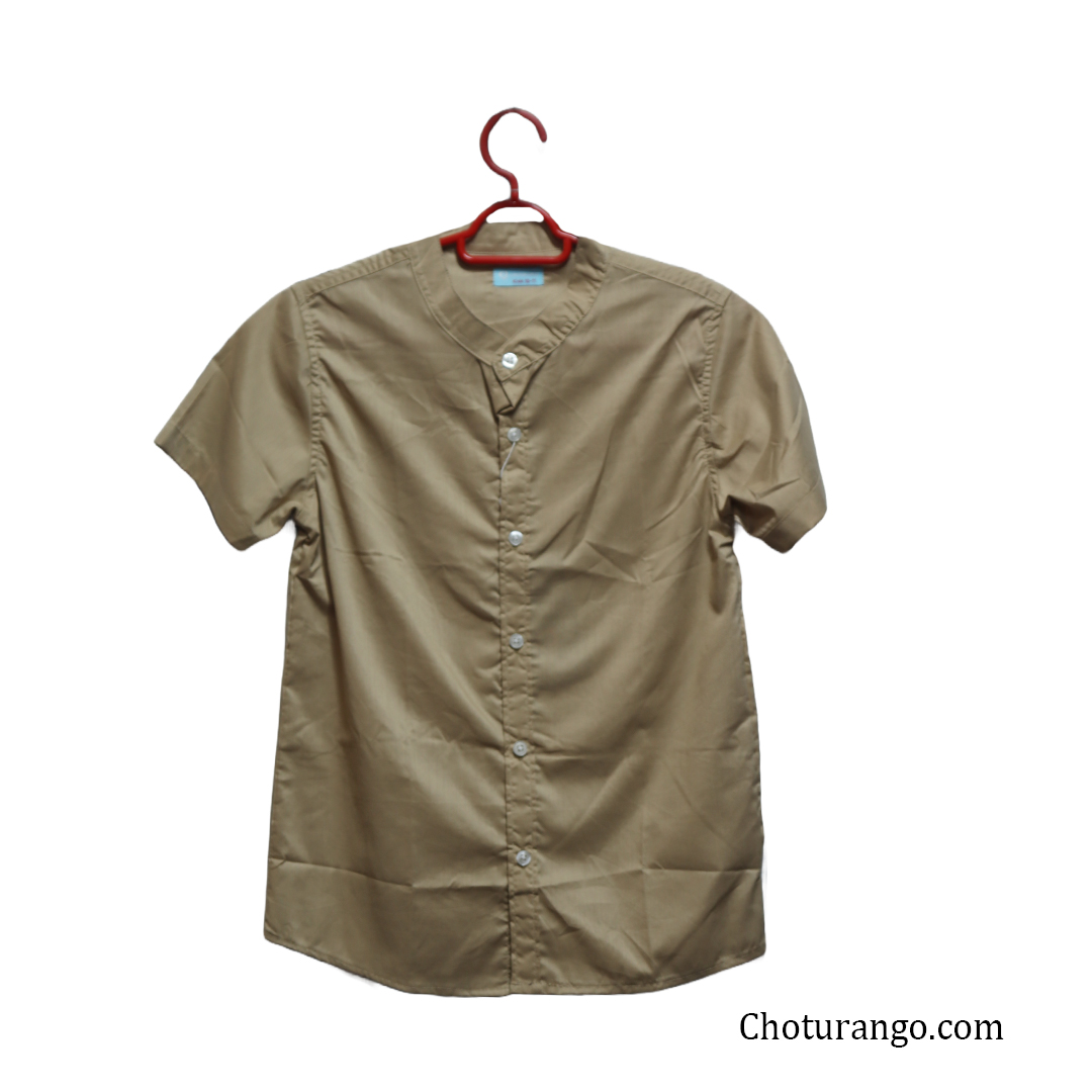 BOY'S BAND COLLAR SHIRT KHAKI