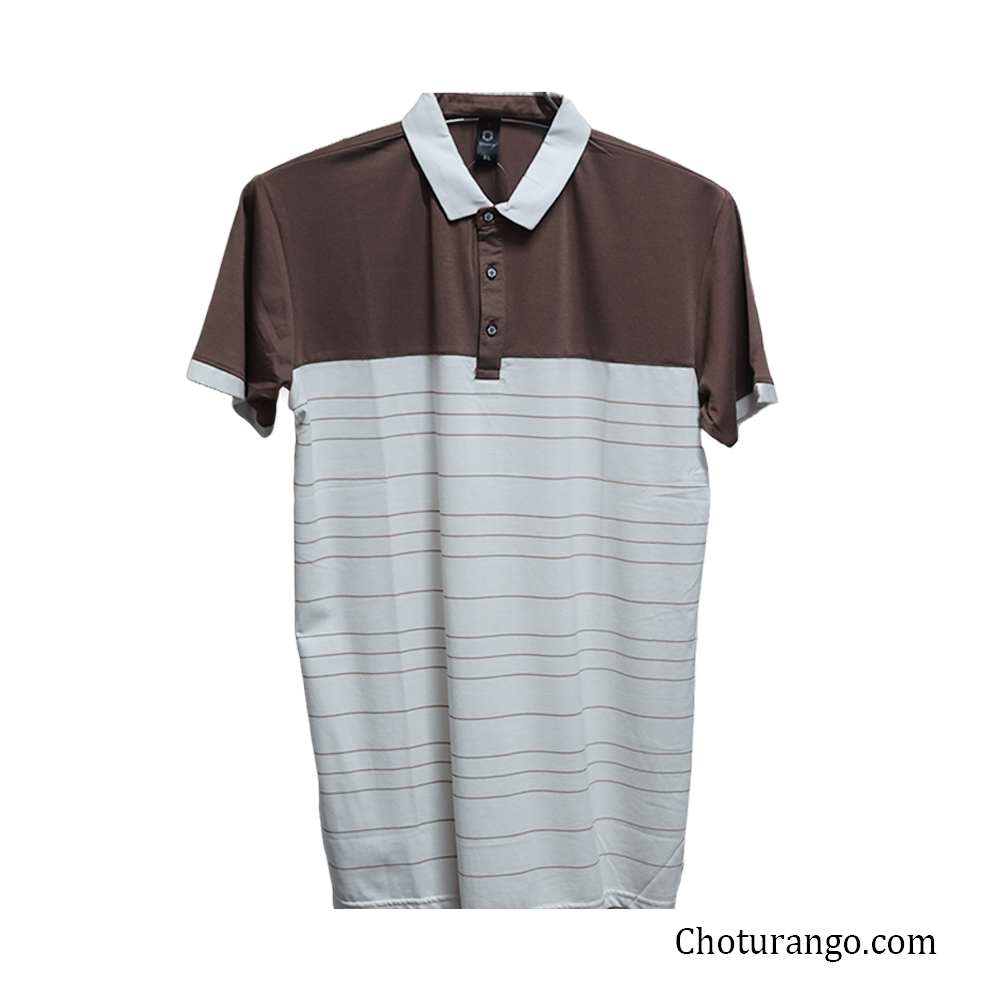 Men's premium Polo T-Shirts  Brown and White