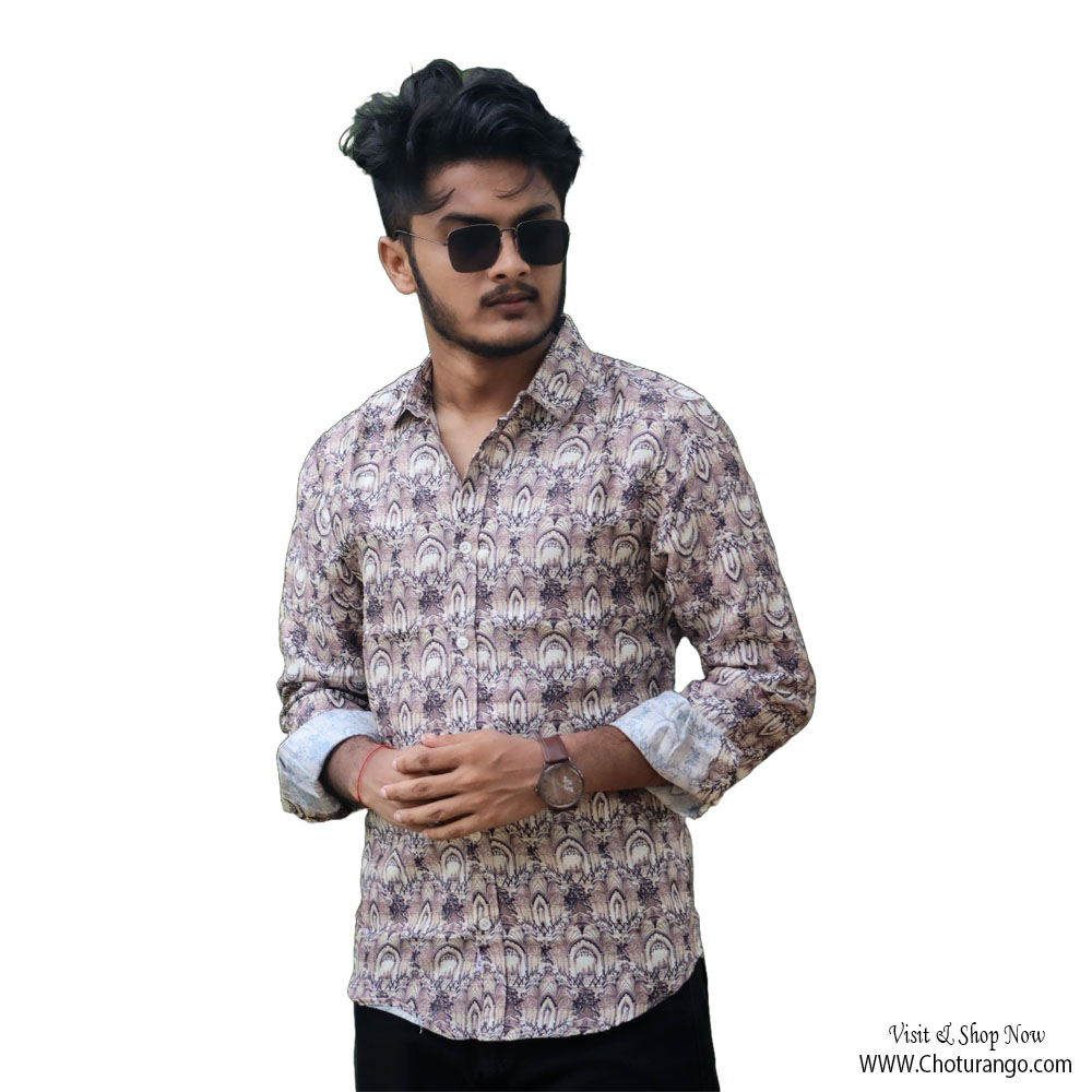 MEN’S ABSTRACT PRINTED CASUAL SHIRT