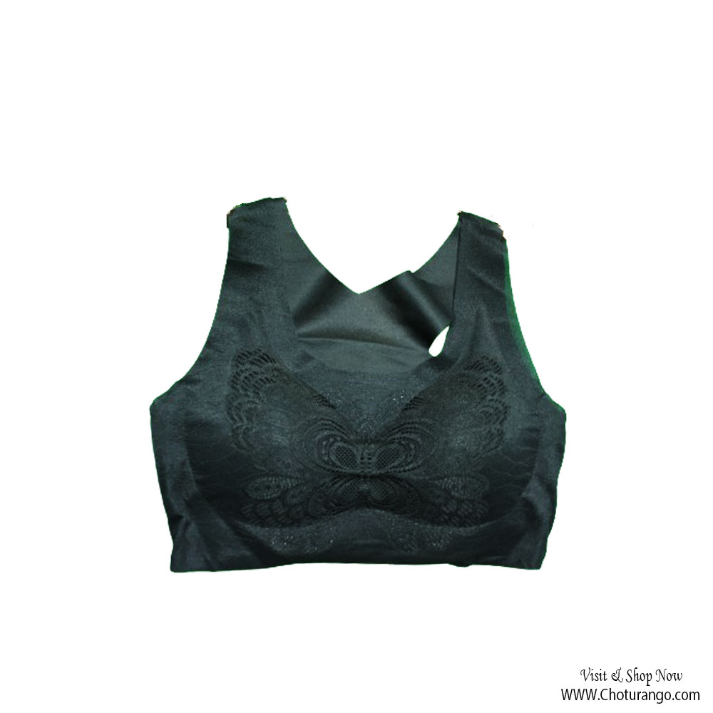 Green Color comfortable soft Sports Padded Pushup bra 